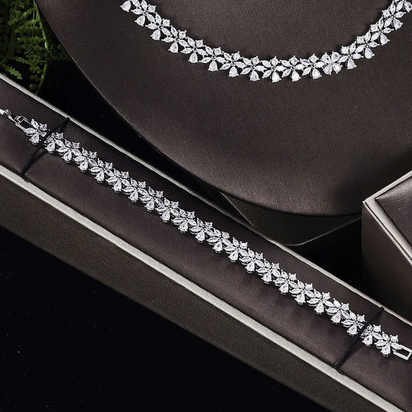 Four-Piece Cubic Zirconia Bridal Jewelry Set