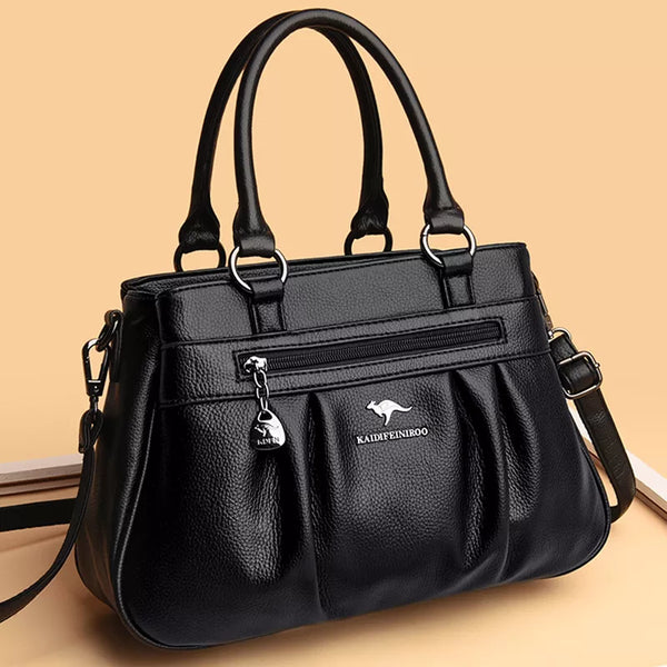 Luxury 3-Layer Leather Handbag